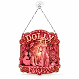 Dolly Parton Pink Cowgirl Christmas Keepsake for Country Music Fans and Gifting Custom Shape Window Hanging Acrylic Ornament