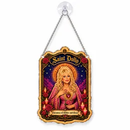 Dolly Parton Saintly Christmas Tribute Keepsake for Country Music Fans and Collectors Custom Shape Window Hanging Acrylic Ornament