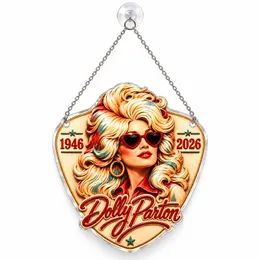 Vintage Dolly Parton Christmas Keepsake For Country Music Fans And Holiday Decor Custom Shape Window Hanging Acrylic Ornament