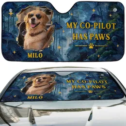 Personalized Pet Photo Car Sunshade – Custom Pet Name Windshield Sun Shade for Dog Lovers, Auto Gift