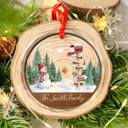 Personalized Glass Christmas Ornament – Custom Family Names & Year Street Sign Keepsake, Xmas Gift