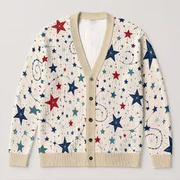 Nautical Star Constellation Motif For Seaside Holidays And Casual Layering For Women All-over Print Knitted Cardigan