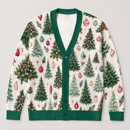 Christmas Tree And Ornament Holiday Style For Festive Gatherings And Winter Days All-over Print Knitted Cardigan