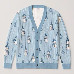 Hanging Snowman Ornaments For Cozy Winter Celebrations And Everyday Cold-Weather Style All-over Print Knitted Cardigan