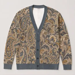 Vintage Baroque Paisley Florals for Everyday Layering in Women’s Bohemian Wardrobes All-over Print Knitted Cardigan