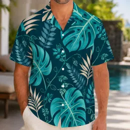 Monstera Palm Leaves for Tropical Vacation Style and Relaxed Summer Getaways for Men Hawaiian Shirt