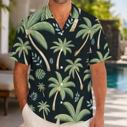 Mint Palm Tree Escape for Beach Holidays and Island Weekends, Relaxed Summer Style Hawaiian Shirt