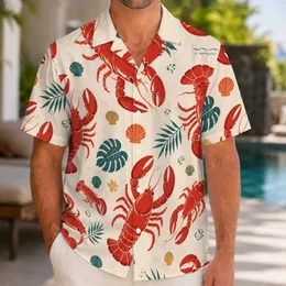 Red Lobster Coastal Motifs for Beach Getaways, Cruises, and Seafood Lovers Gift Hawaiian Shirt