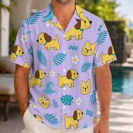 Playful Yellow Dog Motifs For Beach Days And Island Getaways, Gifts For Dog Lovers Hawaiian Shirt