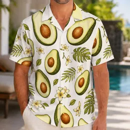 Avocado Tropic Motif for Beach Holidays and Resort Weekends, Vacation Style for Men Hawaiian Shirt