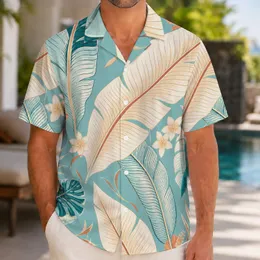 Turquoise Tropical Banana Leaf Foliage for Resort Getaways and Island Vacations Hawaiian Shirt