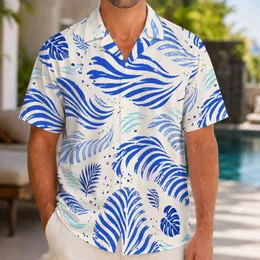 Blue Zebra Wave Motifs for Coastal Vacations, Island Getaways, and Resort Weekends Hawaiian Shirt