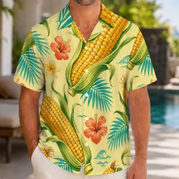 Golden Corn Cob Motif for Beach Vacations, Summer Barbecues, and Outdoor Adventures Hawaiian Shirt