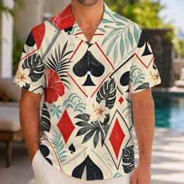 Playing Card Suit Motifs for Casino Nights, Beach Getaways, and Island Vacations Hawaiian Shirt