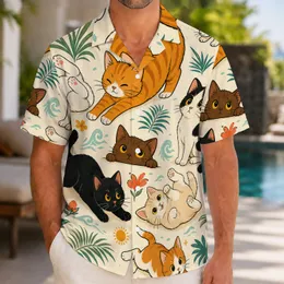 Playful Tropical Cats For Summer Getaways And Parties, Fun Gift For Cat Lovers Everywhere Hawaiian Shirt