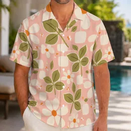 Retro Daisy And Clover Motifs For Beach Holidays, Island Vacations, And Summer Men Hawaiian Shirt