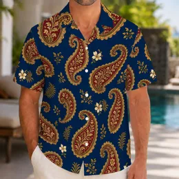 Burgundy Paisley Medallions for Resort Evenings and Tropical Summer Getaways for Men Hawaiian Shirt
