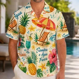Tropical Beach Icons And Hibiscus Scenes For Resort Holidays And Outdoor Escapes Hawaiian Shirt