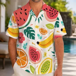 Tropical Fruit Medley for Beach Vacations, Resort Days, and Summer Getaways for Men Hawaiian Shirt