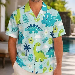 Playful Dinosaur Jungle Scene For Beach Holidays, Summer Travel And Family Adventures Hawaiian Shirt