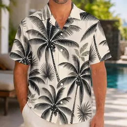 Black Coconut Palm Resort Style for Beach Vacations and Summer Island Getaways for Men Hawaiian Shirt