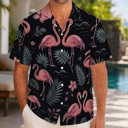Pink Flamingo Island Getaway Style For Beach Vacations And Summer Parties For Men Hawaiian Shirt