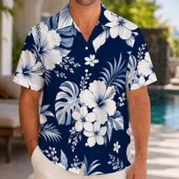 White Tropical Hibiscus Clusters for Beach Vacations and Island Getaways for Men Hawaiian Shirt