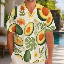Avocado Tropical Fruit Scene for Beach Getaways and Relaxed Summer Vacation Wear for Men Hawaiian Shirt