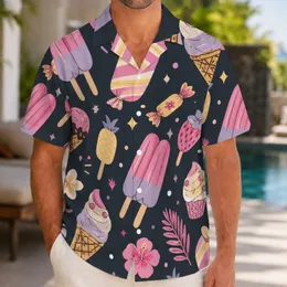 Pastel Ice Cream Treats for Beach Days, Pool Parties, and Summer Getaways for Men Hawaiian Shirt