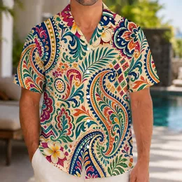 Ornate Paisley Patchwork Beach Motifs for Resort Getaways and Summer Style for Men Hawaiian Shirt