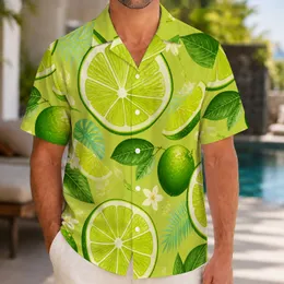Lime Citrus Slice Resort Style for Summer Vacations, Casual Island Days, Fruit Lovers Hawaiian Shirt