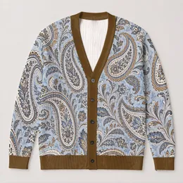 Bohemian Paisley Swirl Motifs for Relaxed Everyday Layering and Plus Size Weekend Style All-over Print Knitted Cardigan