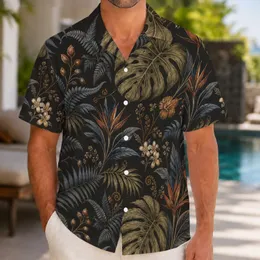 Midnight Fern and Wildflower Garden for Island Evenings and Resort Getaways for Men Hawaiian Shirt