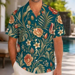 Vintage Tulip and Rose Botanicals for Resort Vacations and Garden-Loving Women Travelers Hawaiian Shirt