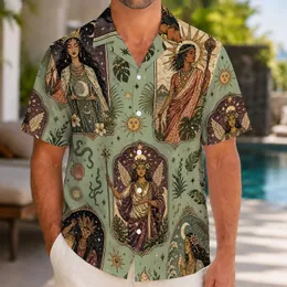 Tarot Oracle Figures for Mystical Festival Style and Bohemian Gift Giving Enthusiasts Hawaiian Shirt