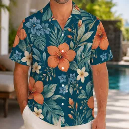 Teal Coral Floral Garden for Relaxed Beach Vacations and Tropical Resort Getaways Hawaiian Shirt