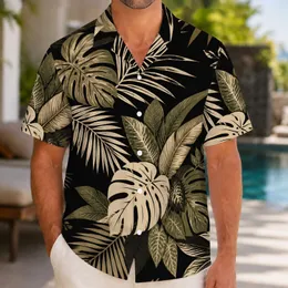 Ivory Tropical Palm Fronds for Resort Holidays and Coastal Weekend Style for Men Hawaiian Shirt