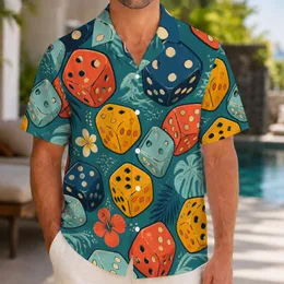 Colorful Dice Party Motifs For Casino Nights And Weekend Streetwear Gifts For Men Hawaiian Shirt