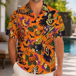Spooky Halloween Pumpkins and Cartoon Villains for a Playful October Island Getaway Hawaiian Shirt