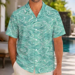 Teal Ocean Ripple Waves for Island Getaways, Beach Escapes and Coastal Weekends Hawaiian Shirt
