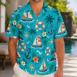 Nautical Cruise Icons For Sunny Family Getaways And Seaside Vacation Adventures Together Hawaiian Shirt