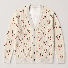 Playful Reindeer Antler Holiday Style for Cozy Winter Outings and Festive Home Gatherings All-over Print Knitted Cardigan