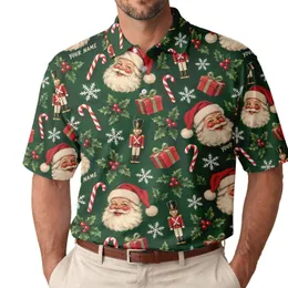 Santa Claus Christmas Golf Holiday Gift for Men, Festive Fairway Celebration Style Men's Polo Shirt