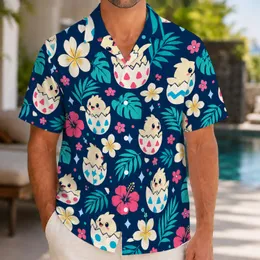 Cute Egg-Shell Hatchling Motifs for Playful Summer Beach Escapes and Island Getaways Hawaiian Shirt