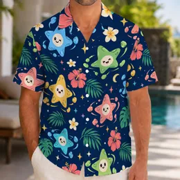 Colorful Cosmic Star Creatures for Summer Beach Days and Playful Vacation Outfit Gifts Hawaiian Shirt