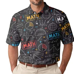 Colorful Math Chalkboard Equations For Teachers, Students, And STEM Classroom Fans Men's Polo Shirt