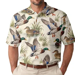 Mallard Duck Nature Scene for Outdoor Summer Adventures and Birdwatching Gift Ideas Men's Polo Shirt