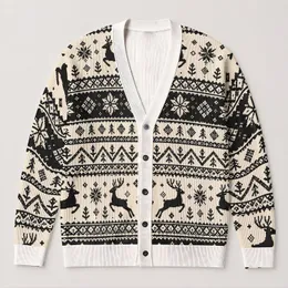 Nordic Reindeer Snowflake Fair Isle Style for Cozy Holiday Gatherings and Winter Weekends All-over Print Knitted Cardigan