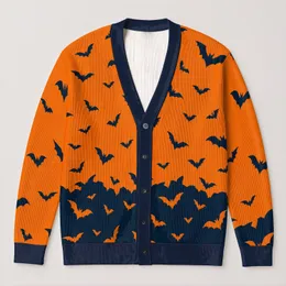 Flying Bat Motifs For Halloween Layering And Autumn Evenings, For Women And Teens All-over Print Knitted Cardigan