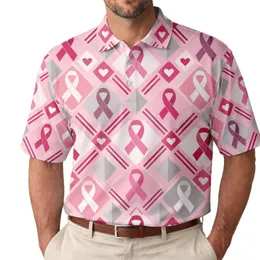 Pink Ribbon Breast Cancer Awareness Gift For Survivors, Fighters And Supporters Everywhere Men's Polo Shirt